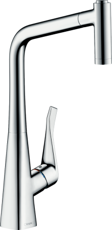 Смеситель для кухонной мойки hansgrohe Metris M71 320, с вытяжным душем 2jet, sBox, Eco 73824000, хром