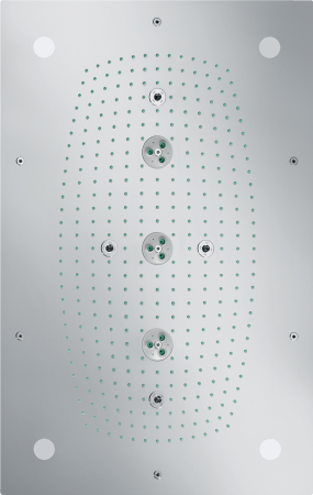 Верхний душ hansgrohe Raindance Rainmaker 680 3jet с потолочным креплением скрытого монтажа, с подсветкой 28418000, хром