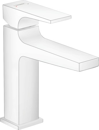Смеситель для раковины hansgrohe Metropol 110 со сливным клапаном Push-Open 32507700, матовый белый