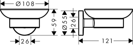 Мыльница hansgrohe Logis Universal 41715000, хром