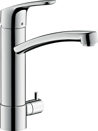 Смеситель для кухонной мойки hansgrohe Focus M41 200, с запорным вентилем 31803000, хром