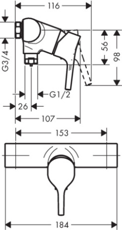 Смеситель для душа hansgrohe Talis S 72601000, хром