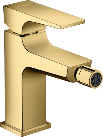 Смеситель для биде hansgrohe Metropol со сливным клапаном Push-Open 32520990, полированное золото