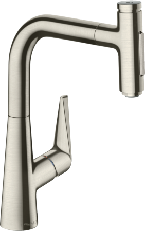 Смеситель для кухонной мойки hansgrohe Talis Select M51 220, с вытяжным душем 2jet 72824800, под сталь