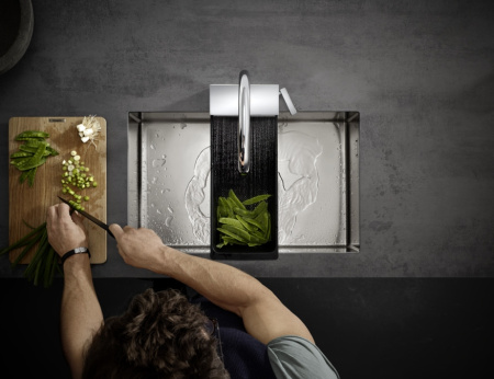 Смеситель для кухонной мойки hansgrohe Aquno Select M81 170, с вытяжным душем 3jet, sBox 73831000, хром