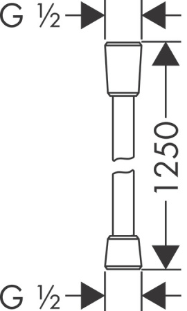 Душевой шланг hansgrohe Isiflex 125 см с защитой от перекручивания 28272990, полированное золото