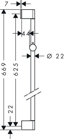 Душевая штанга hansgrohe Unica Croma 65 см 26505000, хром