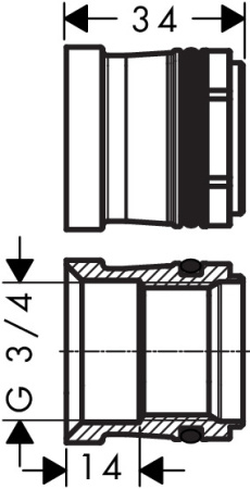 Комплект адаптеров к эксцентрикам 3/4 hansgrohe 02026000, хром