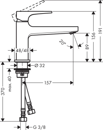 Смеситель для раковины hansgrohe Metropol 100 с донным клапаном Push-Open 32502000, хром
