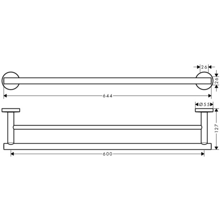 Держатель для полотенец hansgrohe Logis Universal двойной 41712000, хром