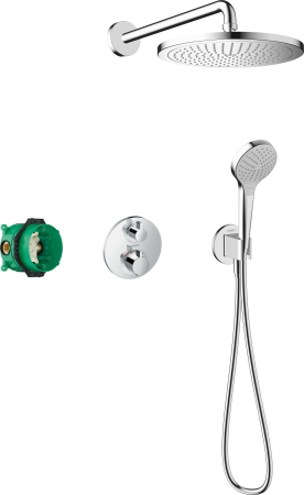 Душевая система hansgrohe Croma 280 1jet скрытого монтажа с термостатом Ecostat S 27954000, хром
