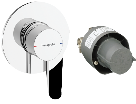 Смеситель для душа hansgrohe Zesis S скрытого монтажа, в комплекте с монтажной частью, 74618000, хром