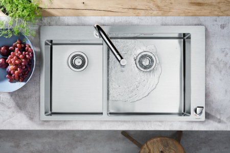 Кухонная комбинация hansgrohe C71-F655-09 врезная, с двумя чашами 180/450 43206000, хром
