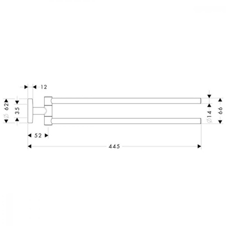 Держатель для полотенец hansgrohe Logis двойной, поворотный 40512820, шлифованный никель