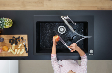 Кухонная комбинация hansgrohe C51-F660-07 врезная 43218000, черный графит