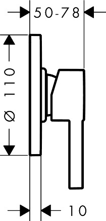 Смеситель для душа hansgrohe Zesis S скрытого монтажа, в комплекте с монтажной частью, 74618000, хром