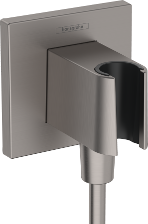 Шланговое подключение hansgrohe FixFit Porter E с держателем для душа 26889340, шлифованный черный хром