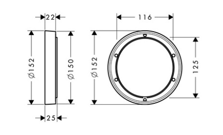 Удлинение внешней части смесителя hansgrohe 13597000, хром