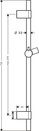 Душевая штанга hansgrohe Unica S Puro Reno 72 см 28662000, хром