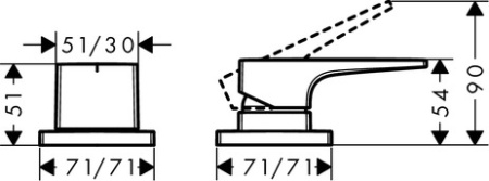 Внешняя часть смесителя для ванны hansgrohe Metropol на край ванны, на 2 отверстия 32548000, хром