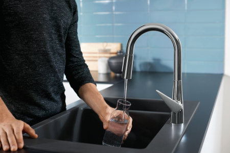 Смеситель для кухонной мойки hansgrohe Talis M51 160, с вытяжным душем 2jet 73850800, под сталь
