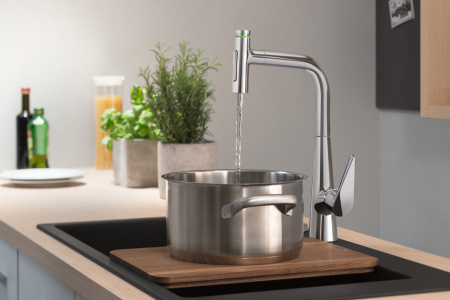 Смеситель для кухонной мойки hansgrohe Talis Select M51 300, с вытяжным душем 2jet, sBox 73867000, хром