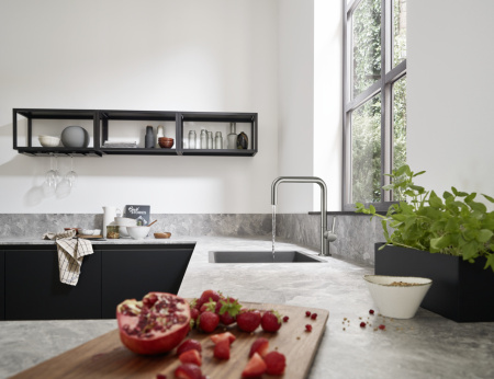 Смеситель для кухонной мойки hansgrohe Talis M54 U 220, 1jet 72806800, под сталь