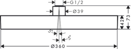 Верхний душ hansgrohe Rainfinity 360 1jet 26231340, шлифованный черный хром