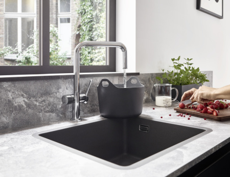 Смеситель для кухонной мойки hansgrohe Talis M54 U 220, с запорным вентилем 72807000, хром