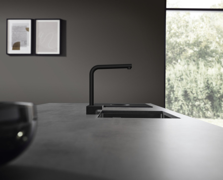 Смеситель для кухонной мойки hansgrohe Aquno Select M81 250, с вытяжным душем 2jet 73836670, матовый черный