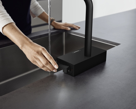 Смеситель для кухонной мойки hansgrohe Aquno Select M81 250, с вытяжным душем 2jet 73836670, матовый черный