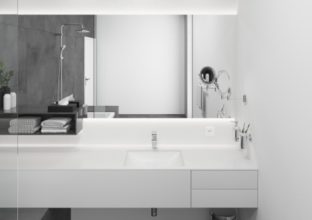 Смеситель для раковины hansgrohe Vernis Shape 100, с металлическим сливным гарнитуром 71568000, хром