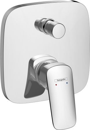Внешняя часть смесителя для ванны hansgrohe Logis скрытого монтажа, со встроенной защитной комбинацией 71407000, хром