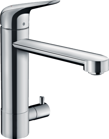 Смеситель для кухонной мойки hansgrohe Focus M42 180, с запорным вентилем 71813000, хром