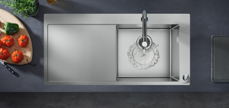 Кухонная комбинация hansgrohe C71-F450-07 врезная с левым крылом 43205800, под сталь