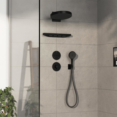 Внешняя часть термостата hansgrohe ShowerSelect Comfort S для скрытой установки на 1 функции, 15559670, матовый черный