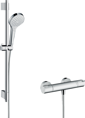 Термостат для душа hansgrohe Ecostat 1001 CL с душевым гарнитуром Croma Select S, 27833400, белый/хром