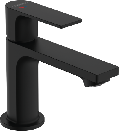Смеситель для раковины hansgrohe Rebris E 80 CoolStart, со сливным гарнитуром 72587670, матовый черный