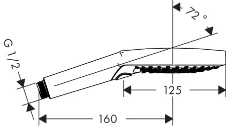 Ручной душ hansgrohe Raindance Select S 120 3 режима, 26014000/U, хром, уцененный товар