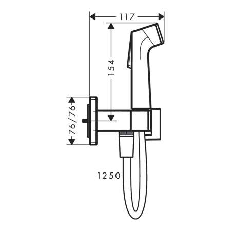 Гигиенический душ hansgrohe 1jet E со смесителем, держателем и шлангом 125 см 29233140, шлифованная бронза