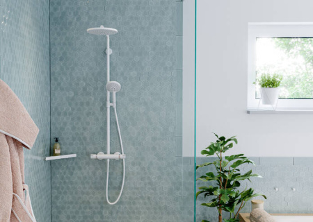 Душевая система hansgrohe Croma Select S 280 1jet EcoSmart с термостатом 26891700, матовый белый