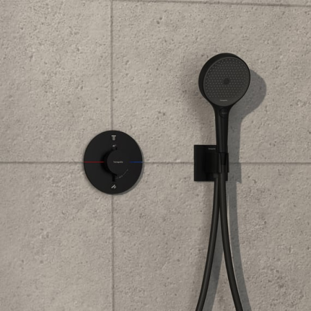 Термостат hansgrohe ShowerSelect Comfort S для скрытого монтажа на 2 функции, 15554670, матовый черный