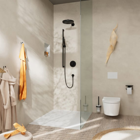 Термостат hansgrohe ShowerSelect Comfort S для скрытого монтажа на 2 функции, 15554670, матовый черный