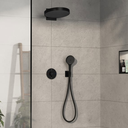 Термостат hansgrohe ShowerSelect Comfort S для скрытого монтажа на 2 функции, 15554670, матовый черный