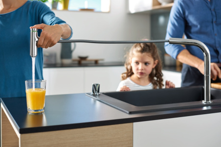 Кухонная комбинация hansgrohe C51-F660-07 врезная 43218000, черный графит