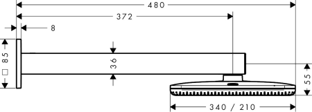 Верхний душ hansgrohe Raindance Alive Q 2jet с душевым кронштейном, 24550000, хром