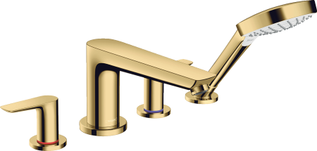 Внешняя часть смесителя для ванны hansgrohe Talis E на край ванны, на 4 отверстия 71748990, полированное золото