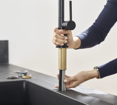 Смеситель для кухонной мойки hansgrohe Talis M54 210, с вытяжным душем 2jet 72800670, матовый черный