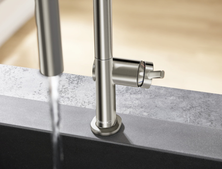 Смеситель для кухонной мойки hansgrohe Talis M54 210, с вытяжным душем 2jet 72800800, под сталь