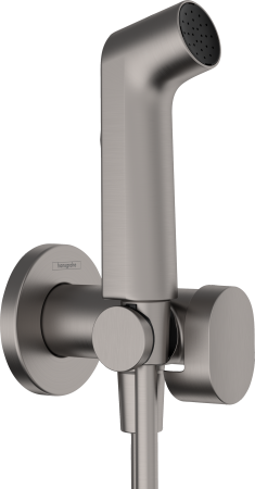 Гигиенический душ hansgrohe 1jet S со смесителем, держателем и шлангом 125 см, 29232340, шлифованный черный хром